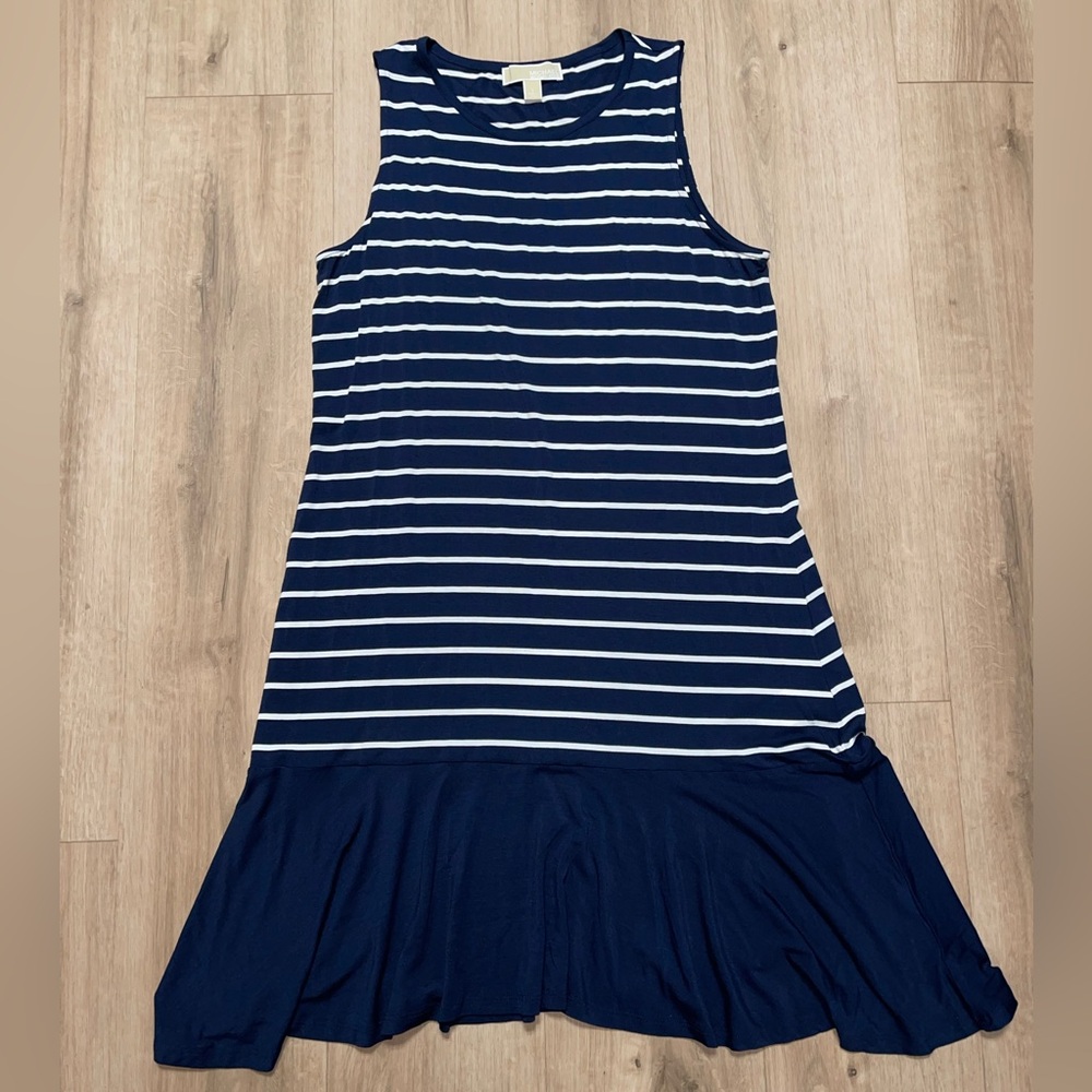 Michael Kors Navy and White Striped Dress Women’s Size Large
